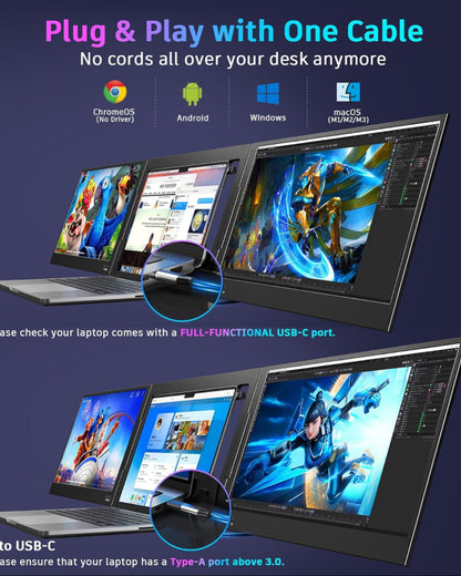 QQH 15.6" Triple Portable Monitor Z80A