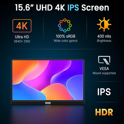 QQH 15.6" 4K Portable Monitor Z12-4
