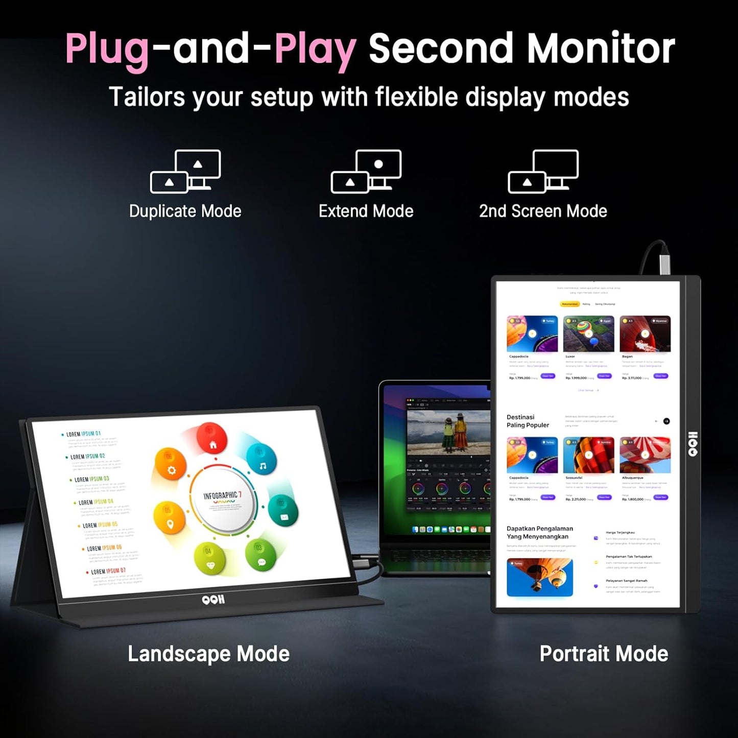 QQH 15.6" 4K Portable Monitor Z12-4
